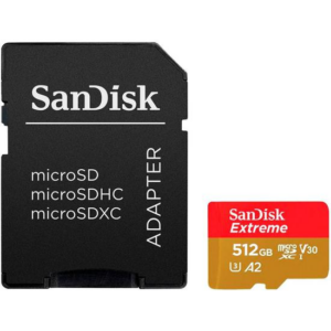MEMORIA MICRO SD SANDISK EXTREME 512GB C/ ADAPTADOR 190-130MBS