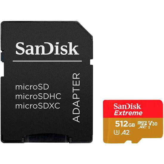 MEMORIA MICRO SD SANDISK EXTREME 512GB C/ ADAPTADOR 190-130MBS - Imagem 2