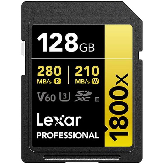 MEMORIA SD LEXAR SD 128GB GOLD 280/210MBS 1800X LSD1800128G-BNNNG