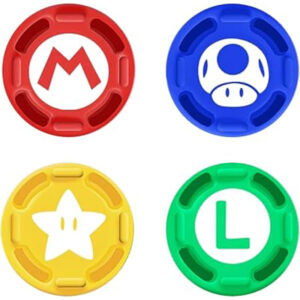 PROTETOR ANALOGICOS CONTROLE PRO NINTENDO SWITCH SILICONE SUPER MARIO COM 4
