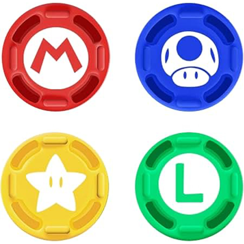 PROTETOR ANALOGICOS CONTROLE PRO NINTENDO SWITCH SILICONE SUPER MARIO COM 4